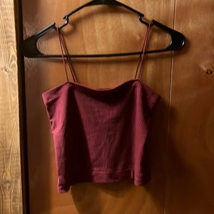 American Eagle maroon spaghetti strap cropped tank size S in women’s.
